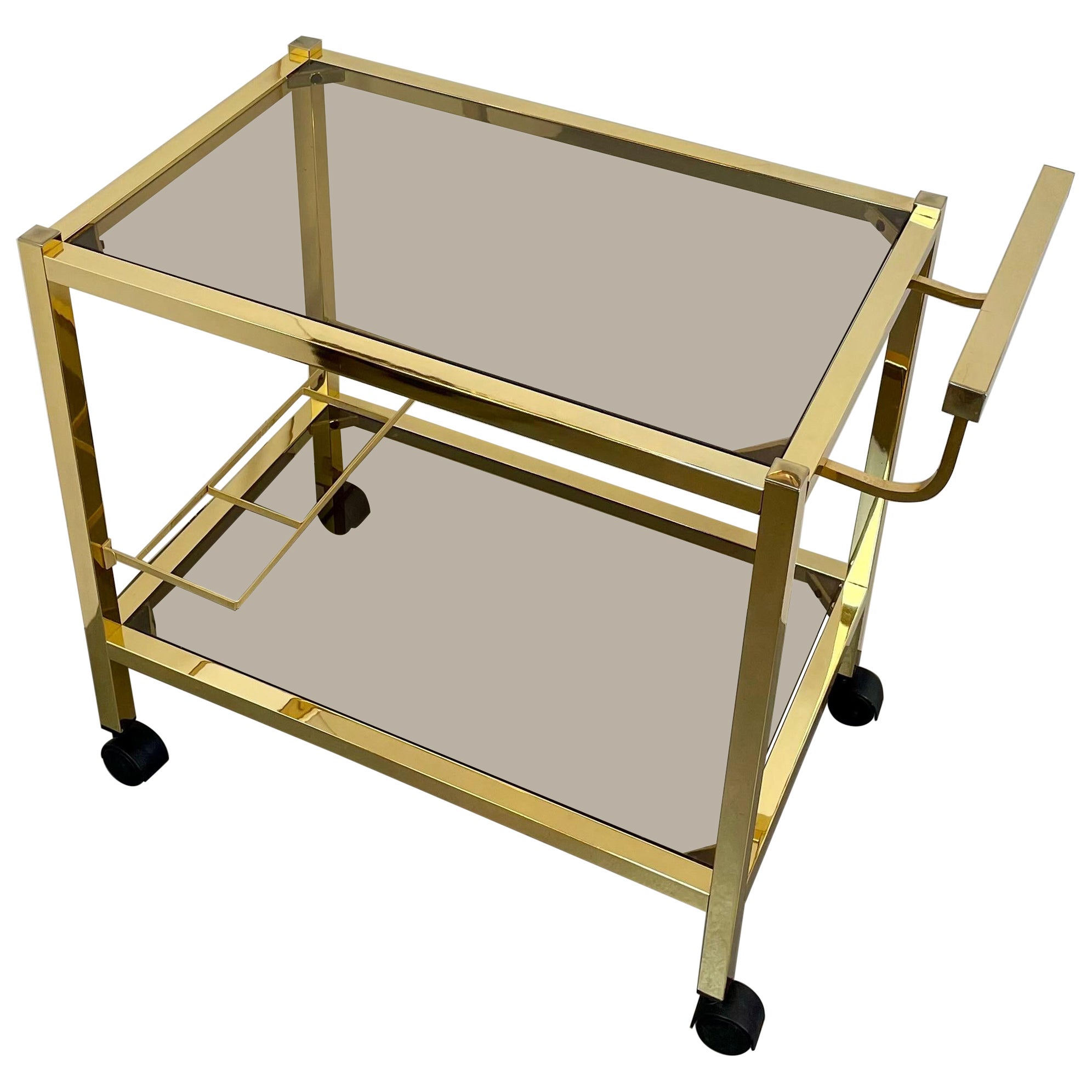 Hollywood Regency Gold Barwagen, 1980er Jahre im Angebot