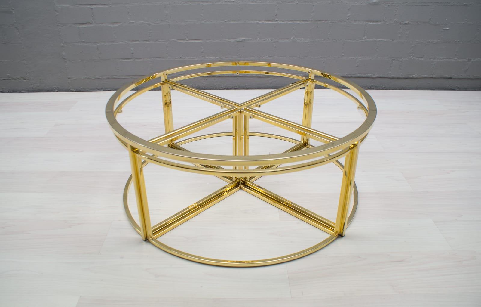 Hollywood Regency Gold Coffee Table with 4 Nesting Tables, France 1960s 3