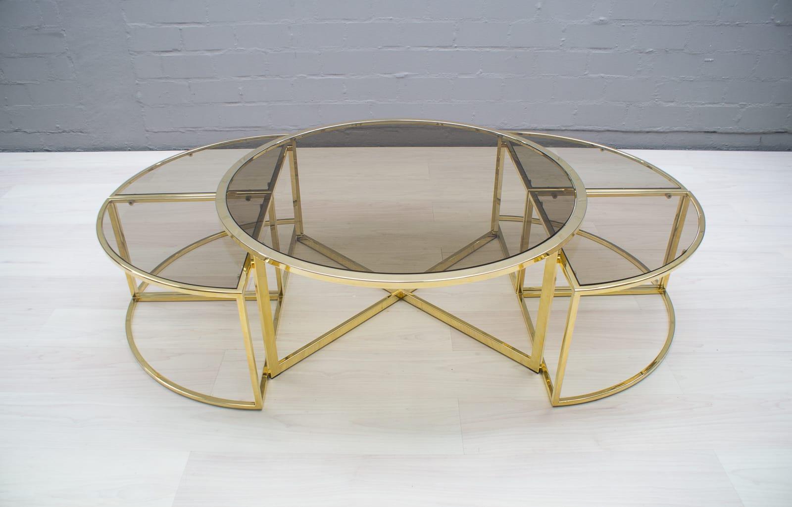 nesting gold coffee table