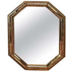 Hollywood Regency Gold Faux Bamboo Mirror