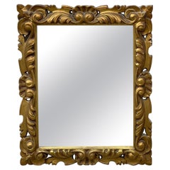 Vintage Hollywood Regency Gold Floral Leaf Patterned Mirror