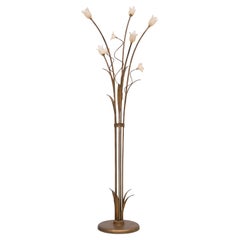 Hollywood Regency Gold flower shaped floor lamp 1980s