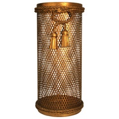 Hollywood Regency Gold Gilded Umbrella Stand, 1950s