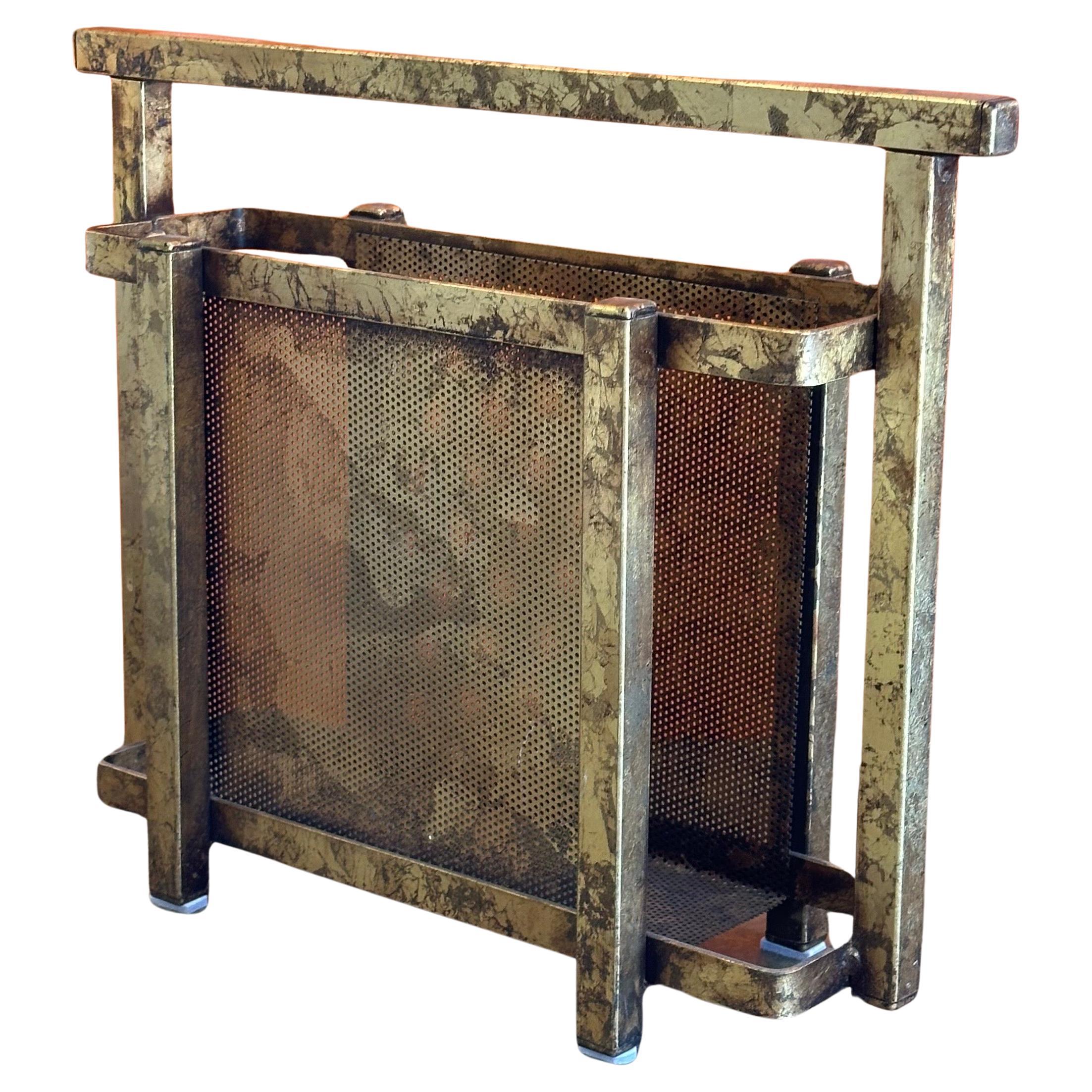 Hollywood Regency Gold Gilt Italian Magazine Holder For Sale 6