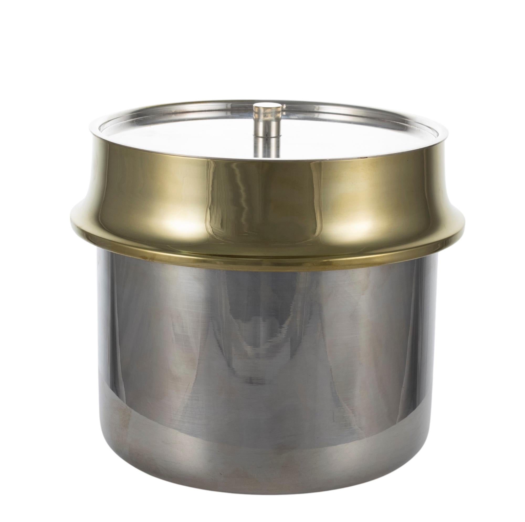 Italian Hollywood regency gold Ice Bucket, Italy ca. 1980s in vendita
