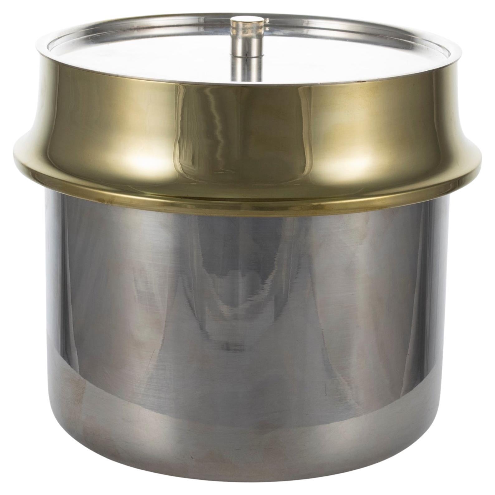 Hollywood regency gold Ice Bucket, Italy ca. 1980s
