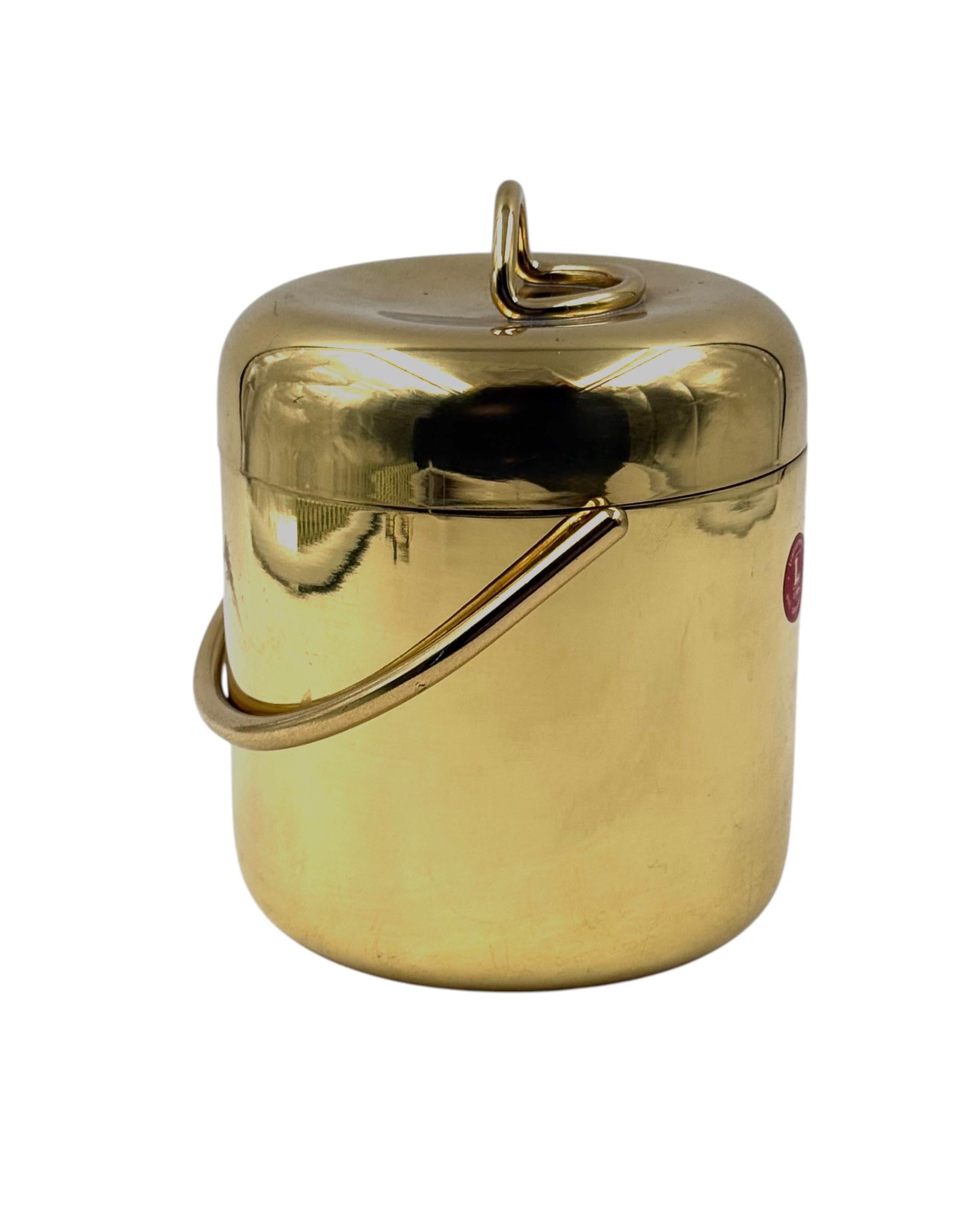 Hollywood regency gold Ice Bucket, Lira Italy ca. 1980s in vendita 3