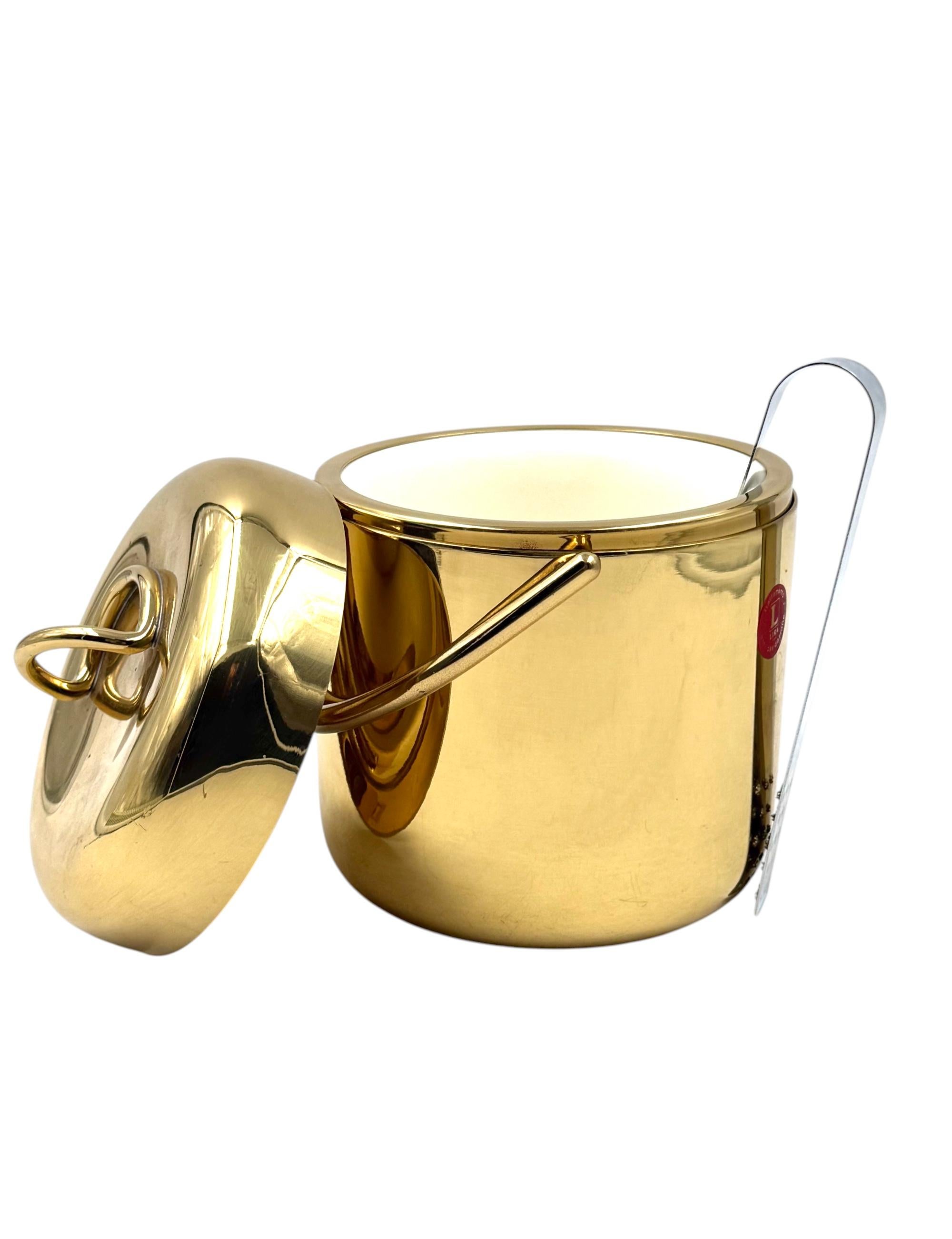 Hollywood regency gold Ice Bucket, Lira Italy ca. 1980s in vendita 7