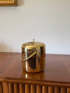 Hollywood regency gold Ice Bucket, Lira Italy ca. 1980s