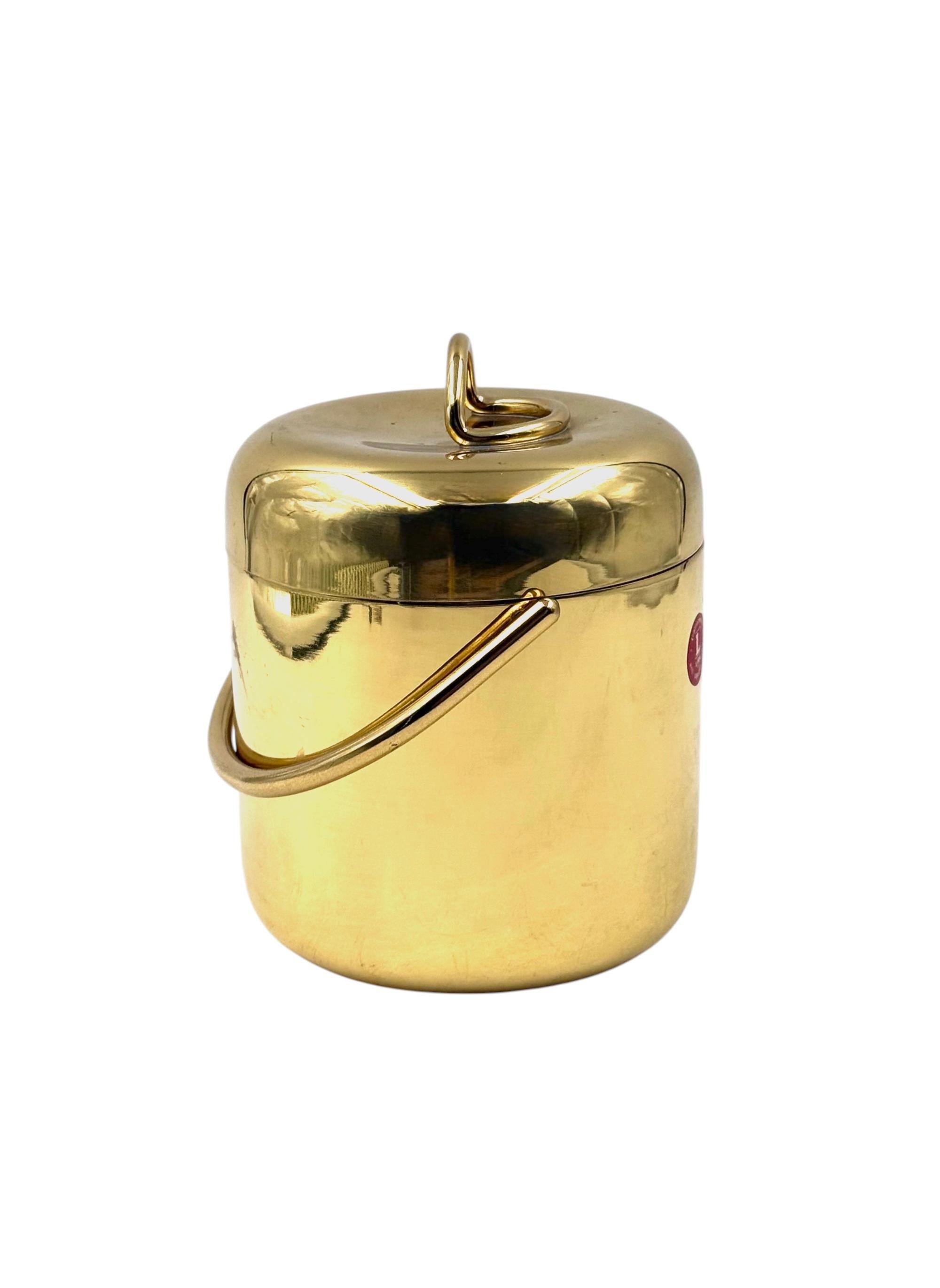 Hollywood regency gold Ice Bucket, Lira Italy ca. 1980s in vendita 1