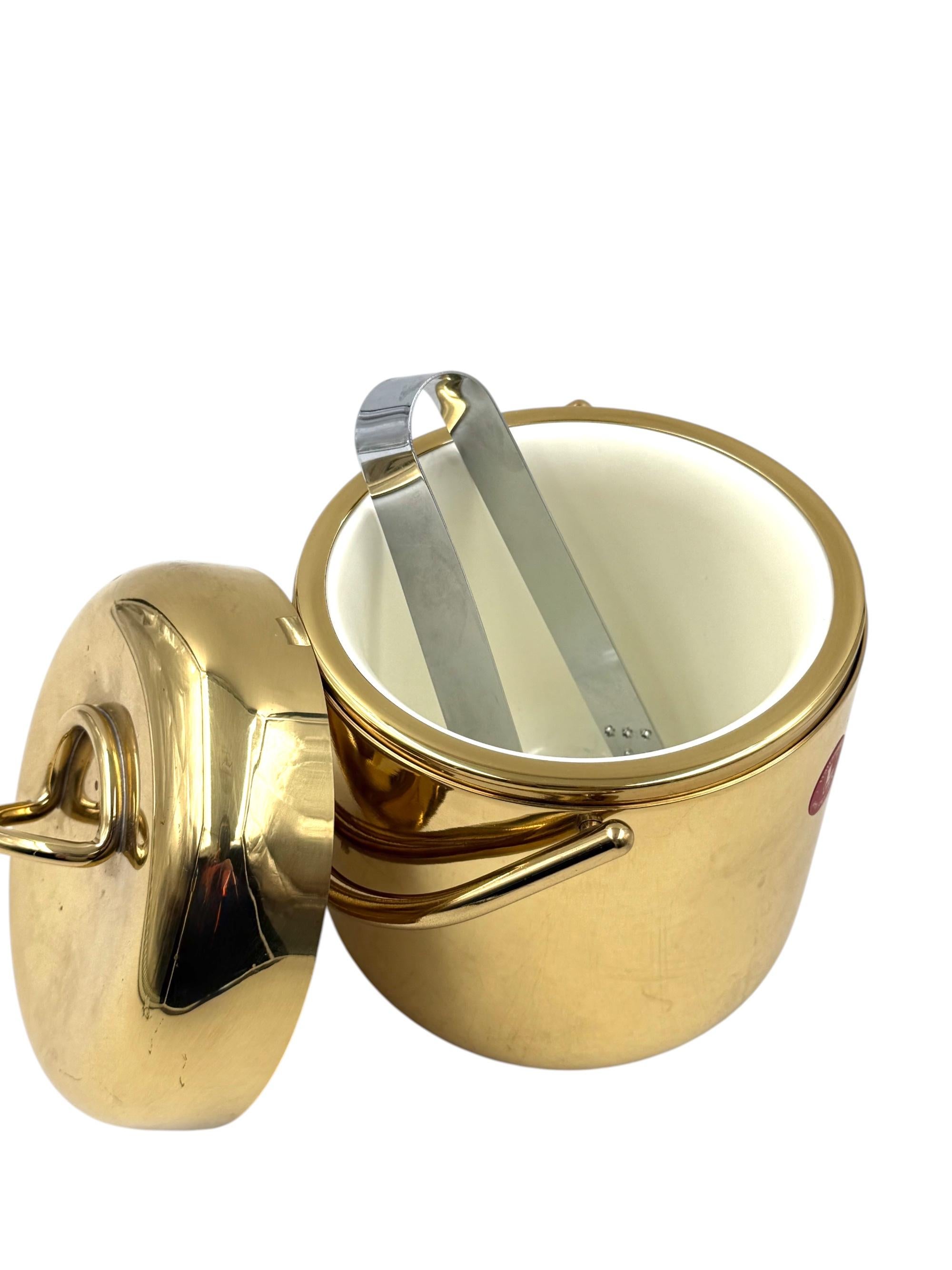 Hollywood regency gold Ice Bucket, Lira Italy ca. 1980s in vendita 2