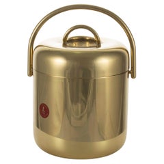 Hollywood regency gold Ice Bucket, Lira Italy ca. 1980s