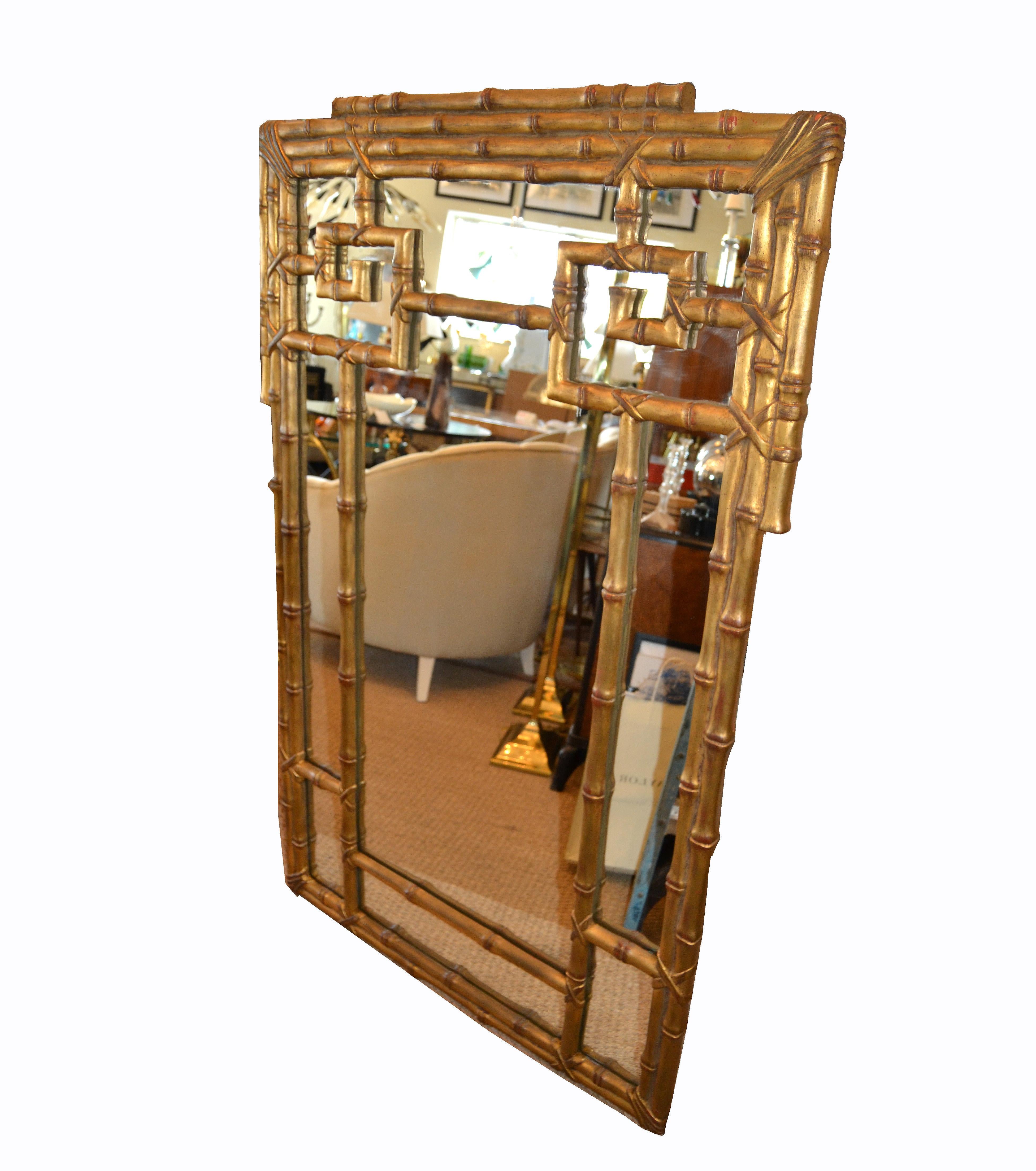 hollywood regency gold mirror