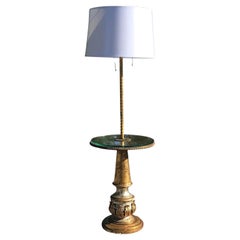 Lampada da tavolo laterale Hollywood Regency in foglia d'oro di Nardini Studios