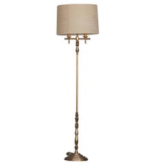 Hollywood Regency Gold-Plated Bronze Floor Lamp