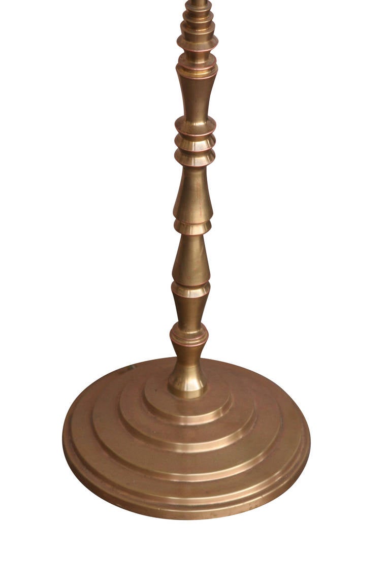 American Hollywood Regency Gold-Plated Bronze Floor Lamp