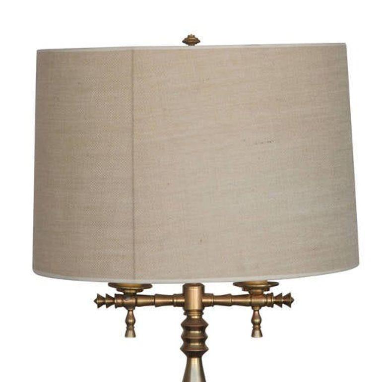 American Hollywood Regency Gold-Plated Bronze Floor Lamp For Sale