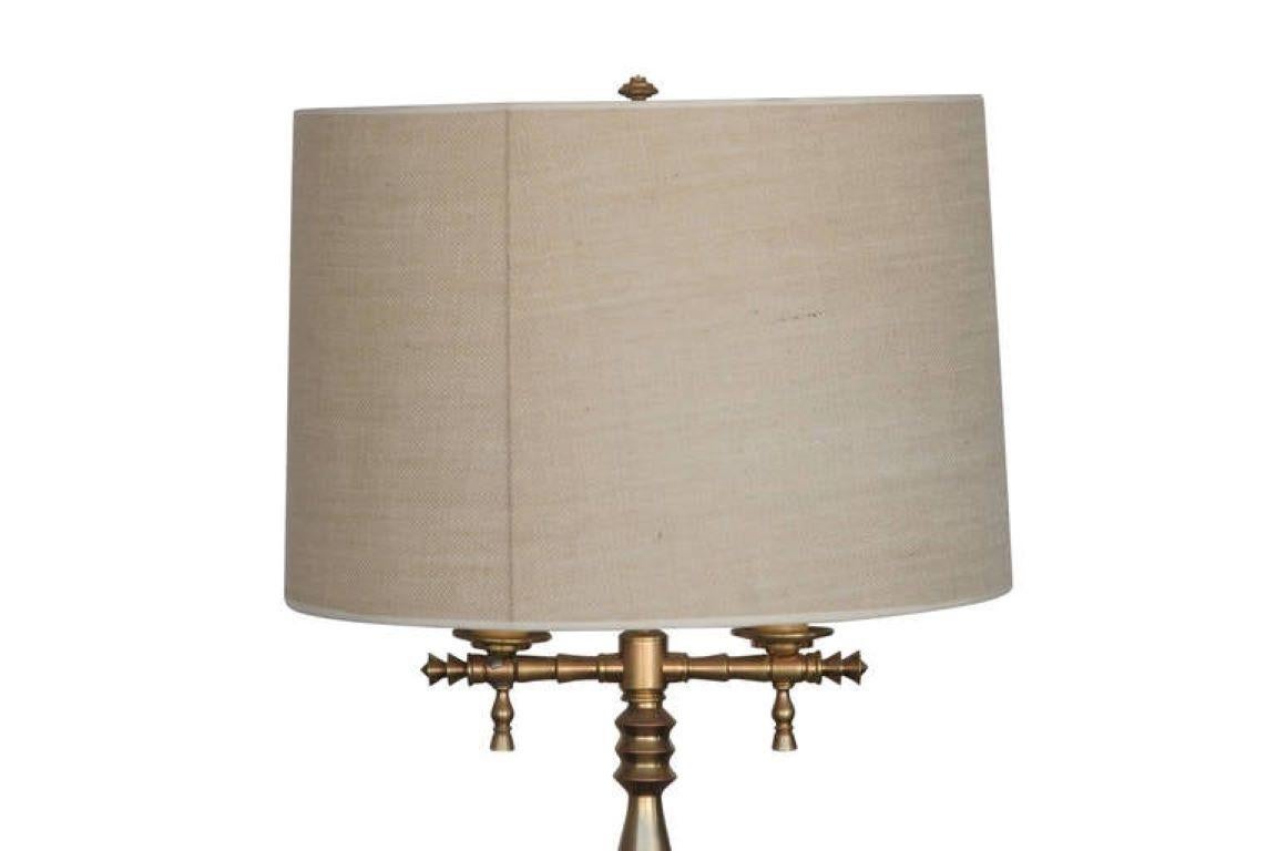 Hollywood Regency Gold-Plated Bronze Floor Lamp In Excellent Condition For Sale In Van Nuys, CA
