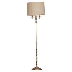 Vintage Hollywood Regency Gold-Plated Bronze Floor Lamp