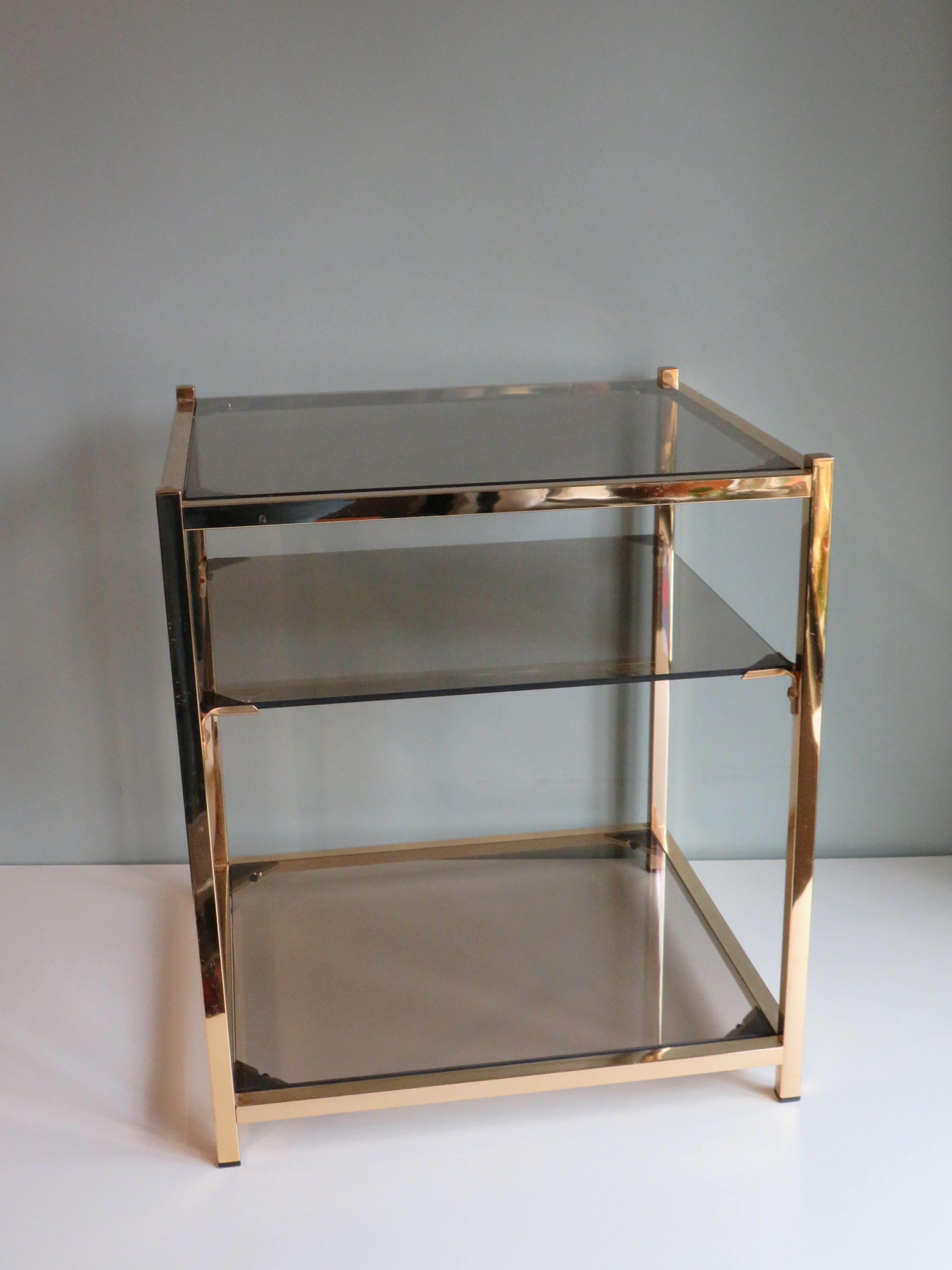 Belgian Hollywood Regency Gold-Plated Side Table by Belgochrom, Belgium 1970s For Sale