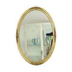 Hollywood Regency Specchio d'oro ovale Deknudt classico