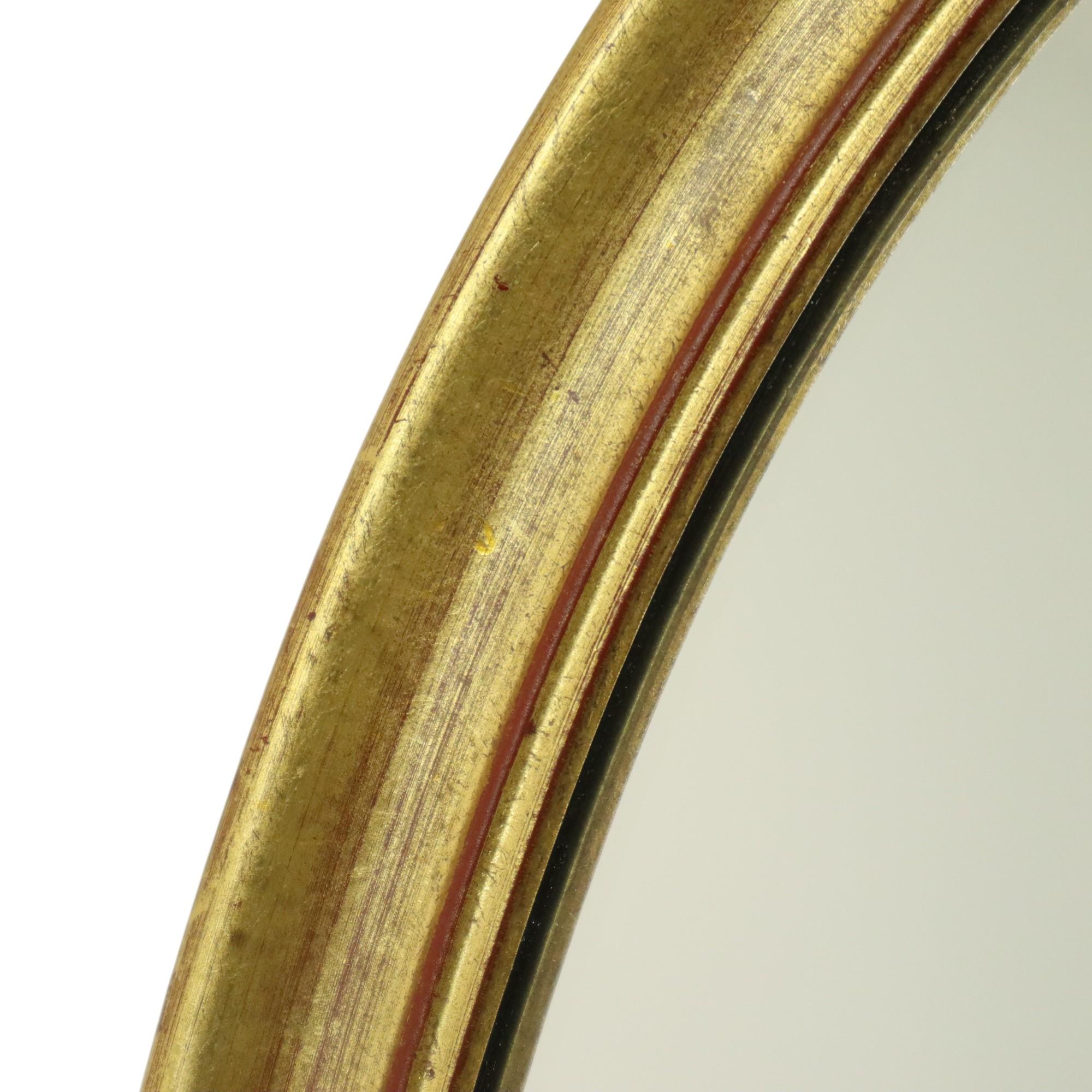 Hollywood Regency Specchio d'oro ovale Deknudt classico in vendita 3