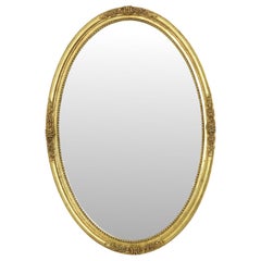 Hollywood Regency Golden Mirror Oval Deknudt Classic