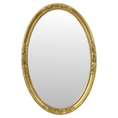 Hollywood Regency Golden Mirror Oval Deknudt Classic