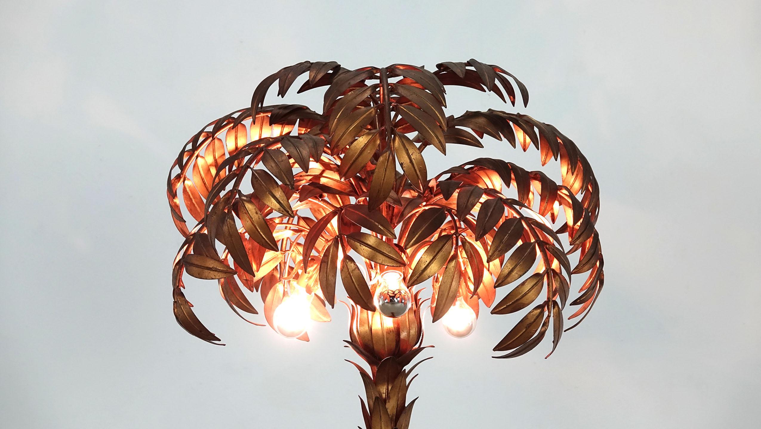 Hollywood Regency Golden Palm Tree Floor Lamp Design Hans Kögl, 1970 7