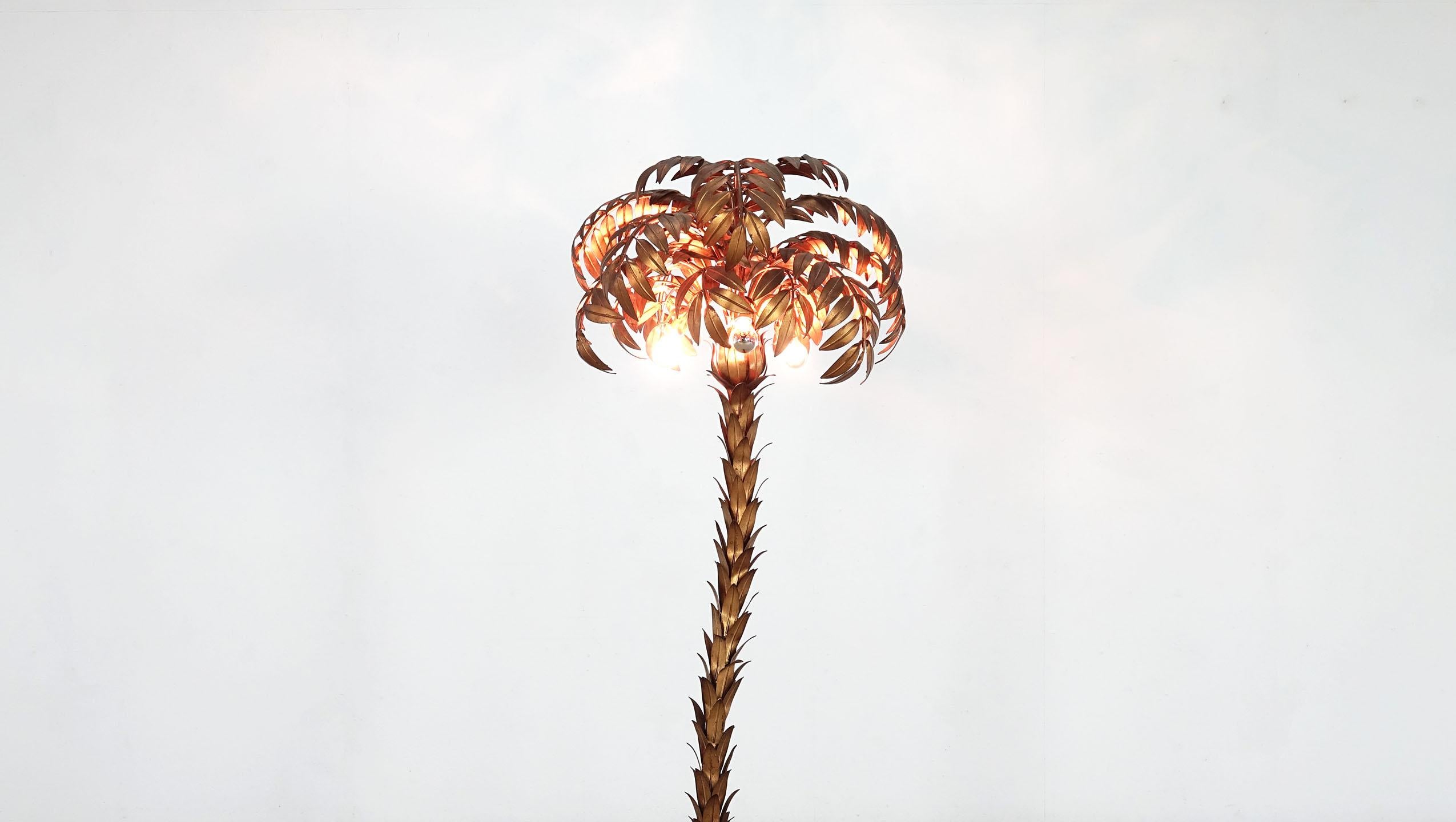 Hollywood Regency Golden Palm Tree Floor Lamp Design Hans Kögl, 1970 11