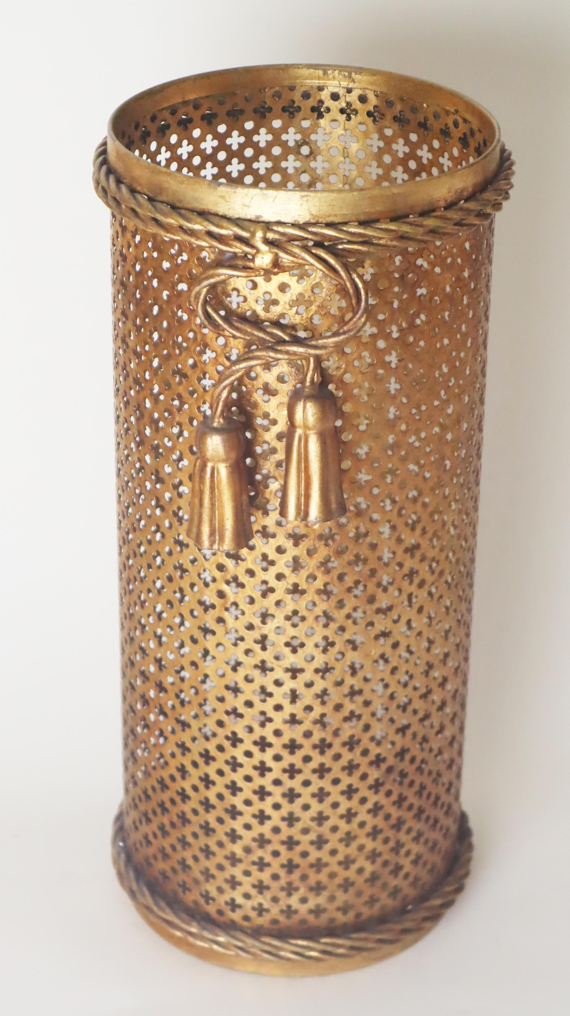 Hollywood Regency Golden Umbrella stand by Li Puma Firenze, Italy 1950s For Sale 1