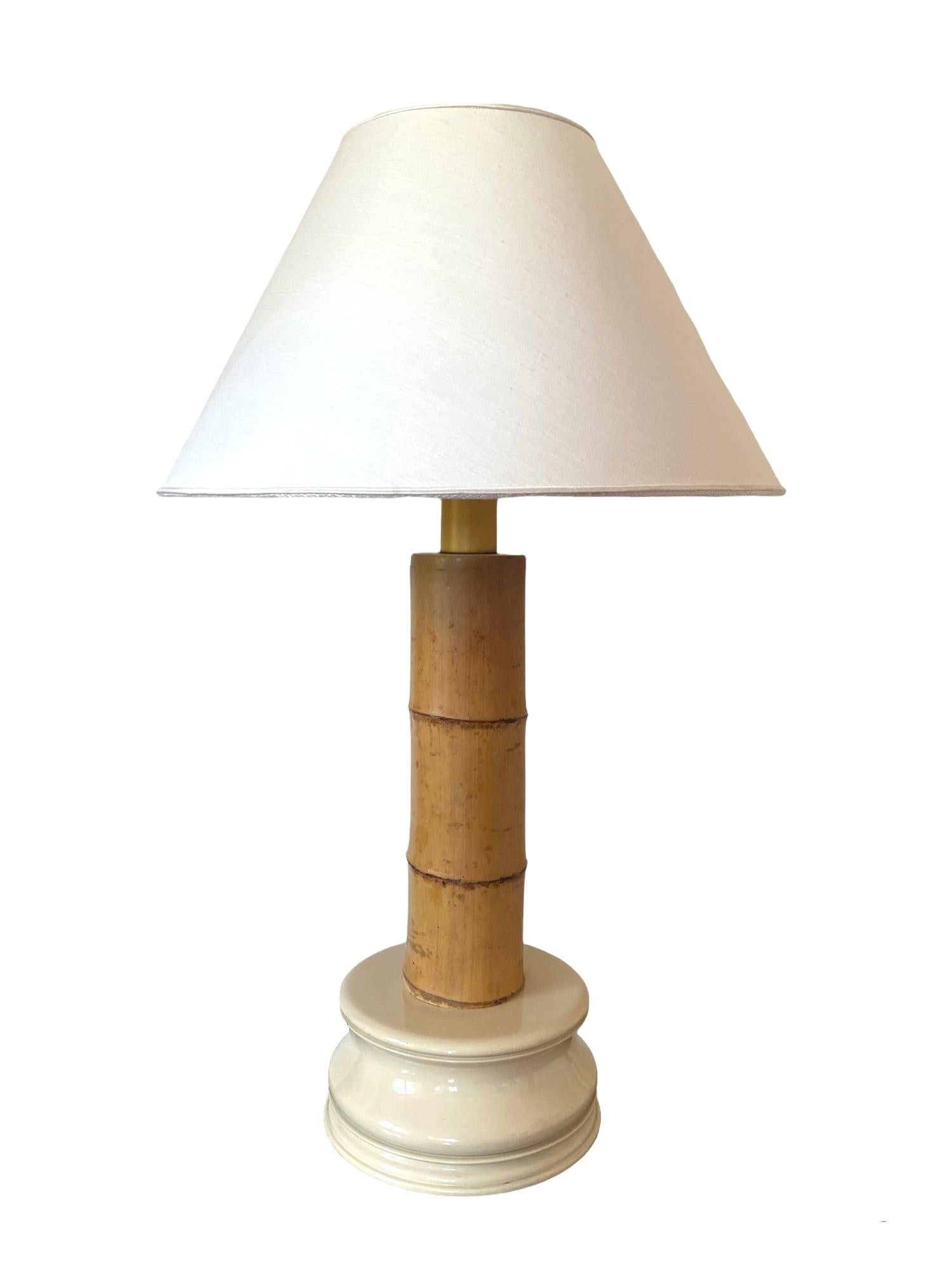 Fabric Hollywood Regency Great Bamboo Table Lamp, RCM 1867 Italy, 1970s For Sale