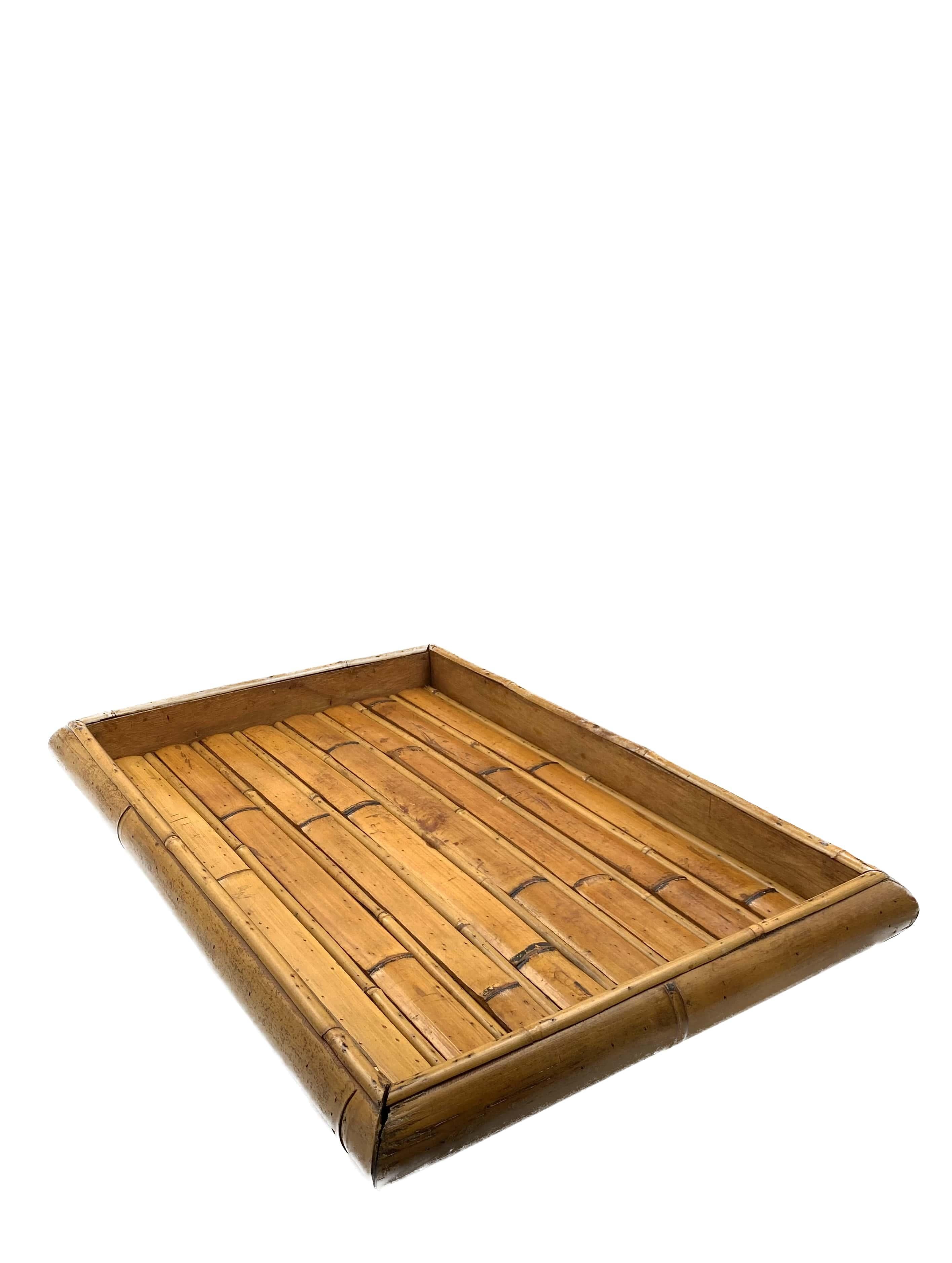 Hollywood regency great bamboo tray, Italy 1970s For Sale 4