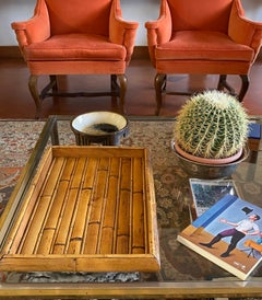 Hollywood regency great bamboo tray, Italy 1970s