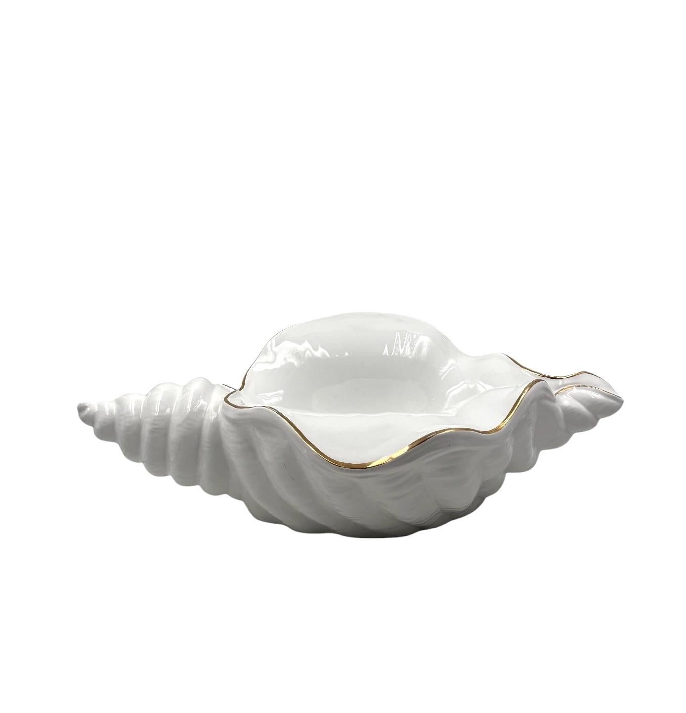 Hollywood regency great ceramic shell sculpture, Italy 1970s For Sale 2