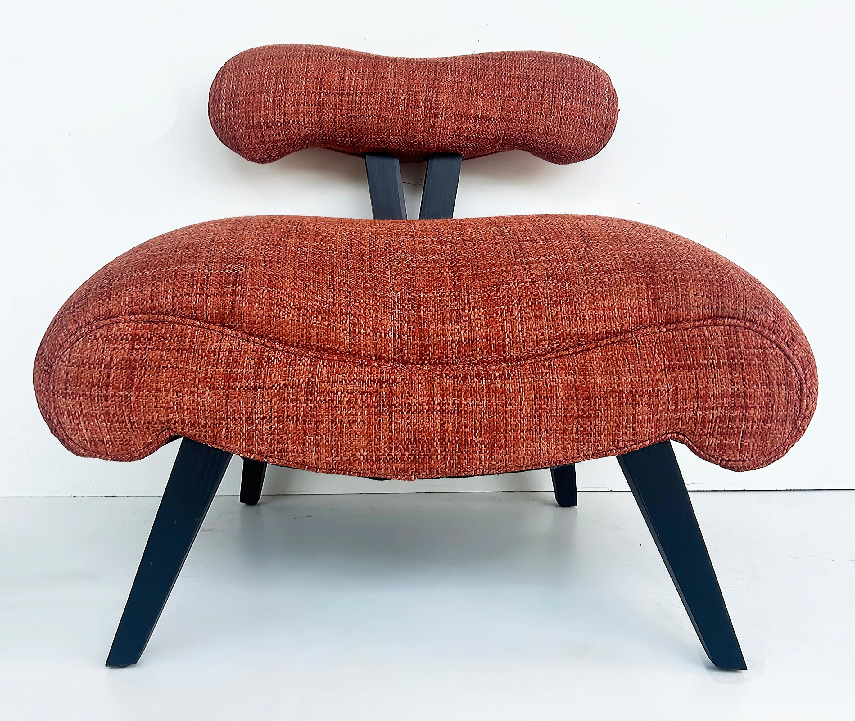 Chaise pantoufle originale Grosfeld House Hollywood Regency des années 1940 2