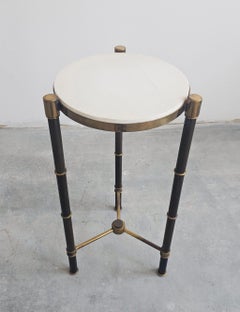 Hollywood Regency Gueridon or Pedestal Table done in brass with marble top