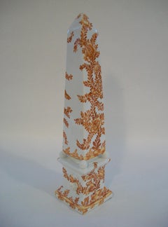 Hollywood Regency Hand Painted Majolica Obelisk - Italy - Circa 1970's