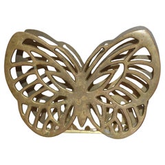 Hollywood Regency Handcrafted Brass Butterfly Napkin Holder Table /  Serveware 