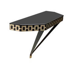 Hollywood Regency Hanging Wall Console Table, 1970s