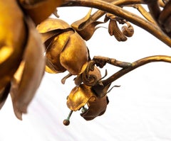 Hollywood Regency Hans Kögl Style Mid-Century Gilded Bronze Rose Chandelier