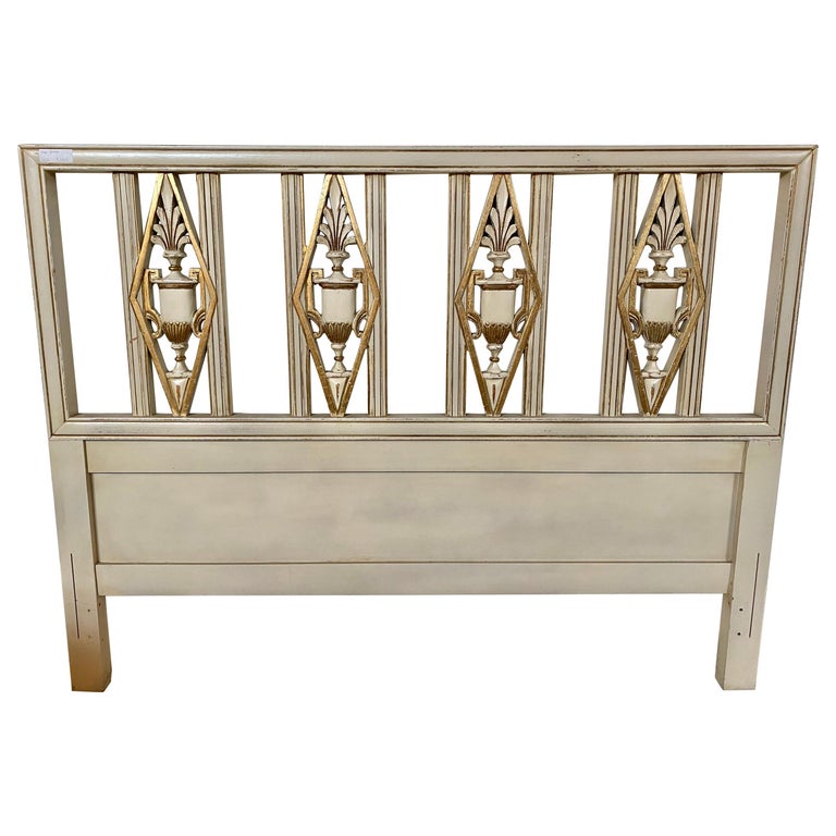 Details about   French Regency Style Quality Silver Painter Iron King Headboard