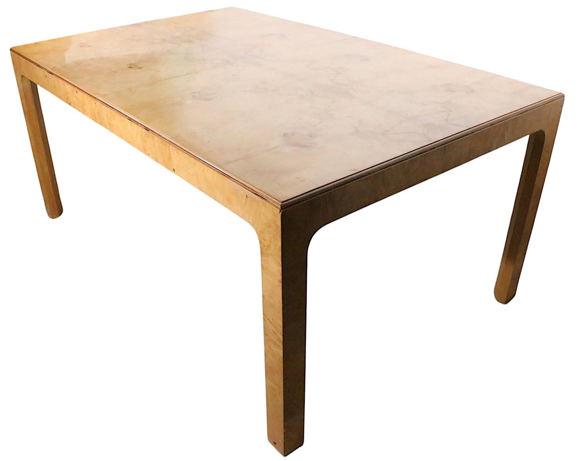 Hollywood Regency  Henredon Scene Two Burl Parsons Dining Table with Two Leaves For Sale 6