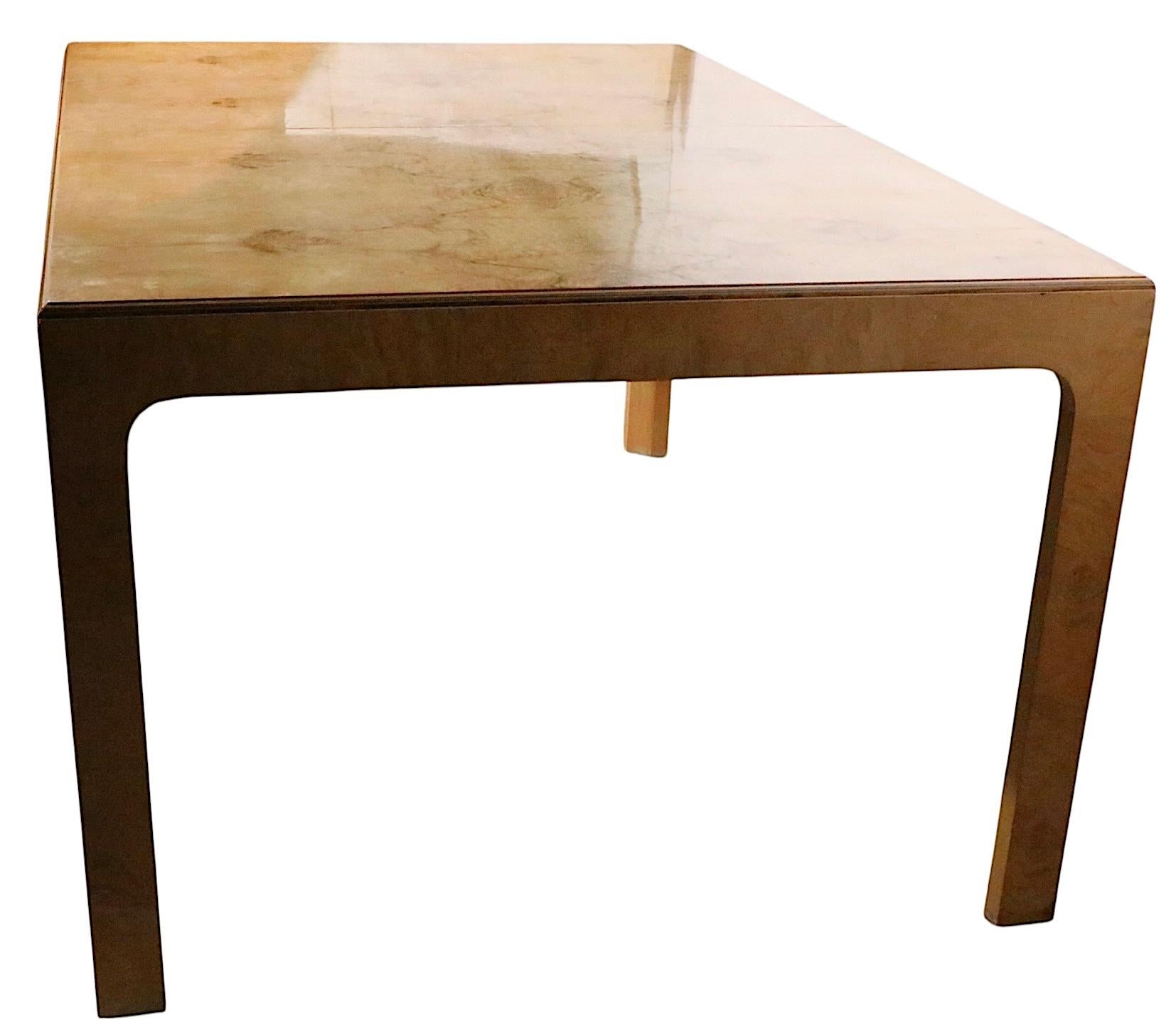 Hollywood Regency  Henredon Scene Two Burl Parsons Dining Table with Two Leaves For Sale 7