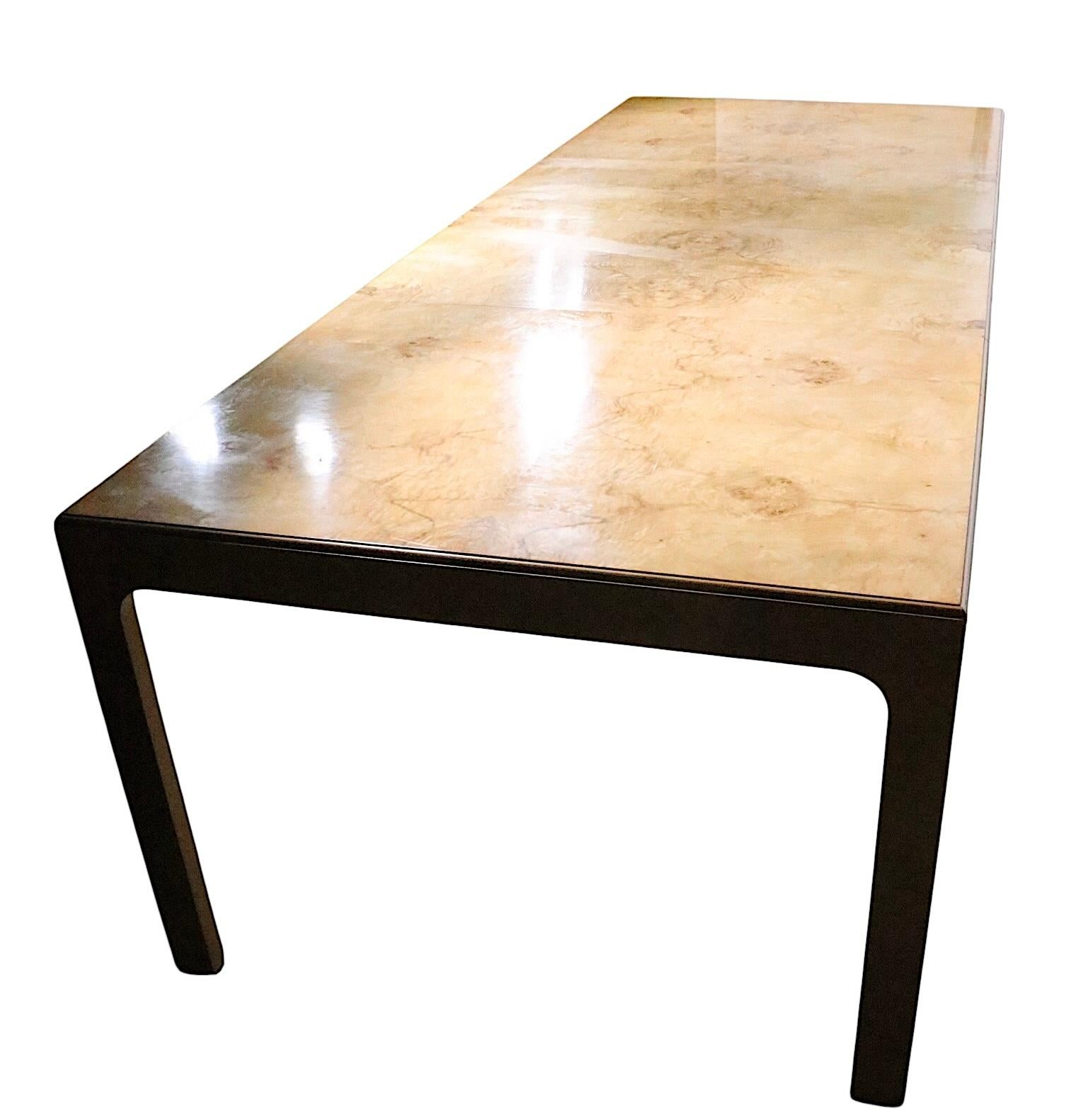 Hollywood Regency  Henredon Scene Two Burl Parsons Dining Table with Two Leaves For Sale 11