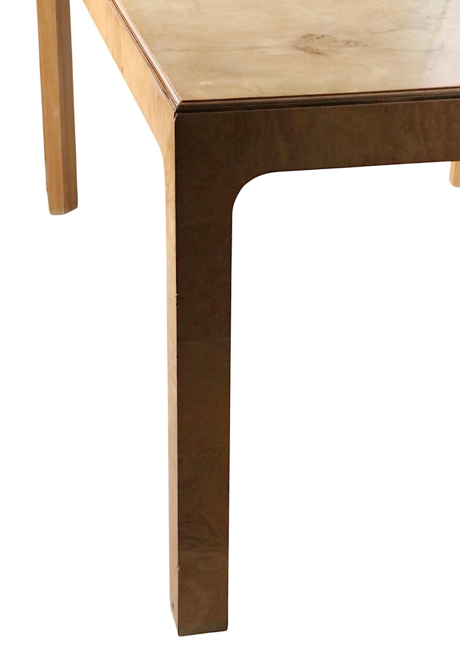 Hollywood Regency  Henredon Scene Two Burl Parsons Dining Table with Two Leaves For Sale 12