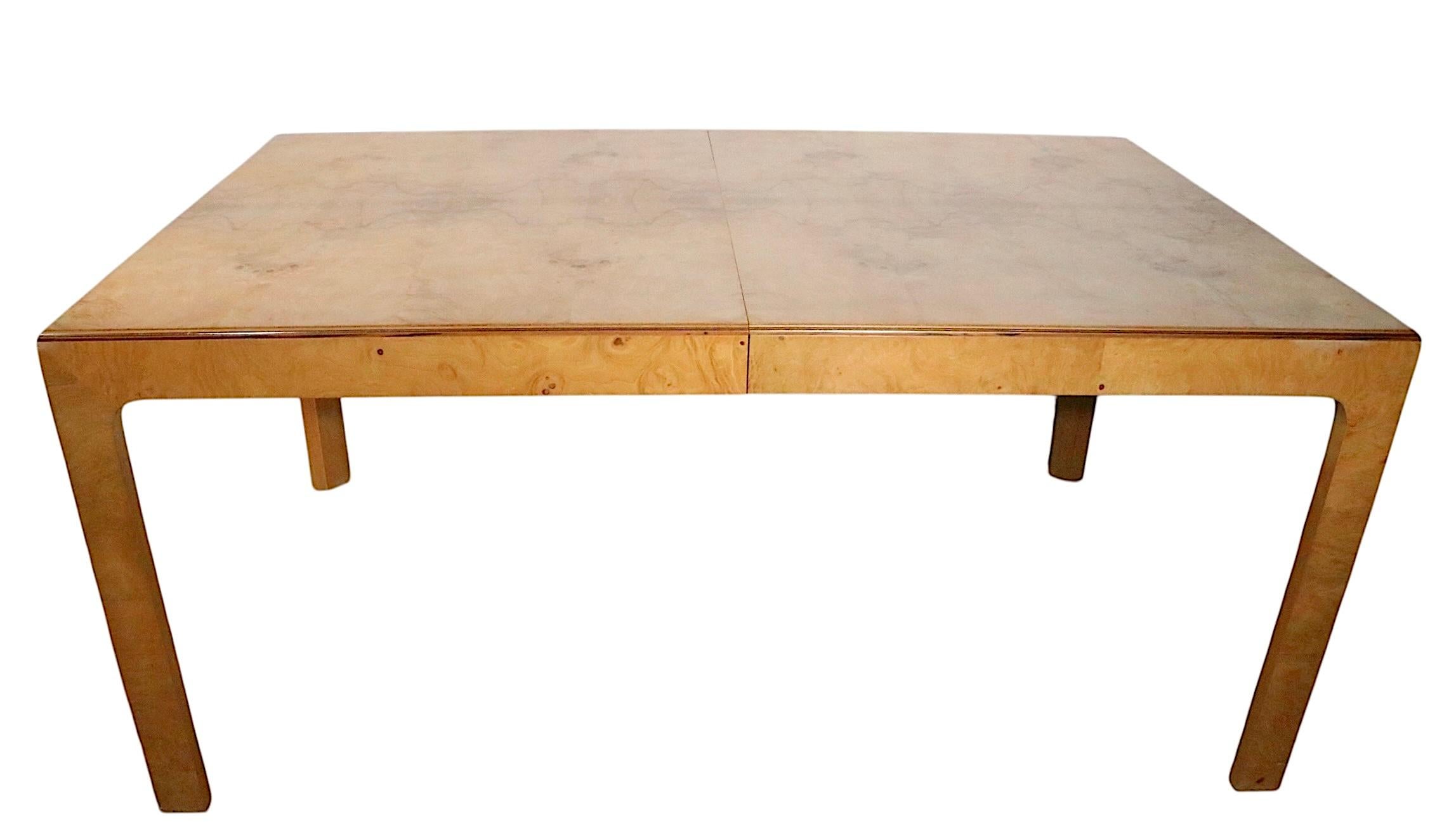 Hollywood Regency  Henredon Scene Two Burl Parsons Dining Table with Two Leaves For Sale 15
