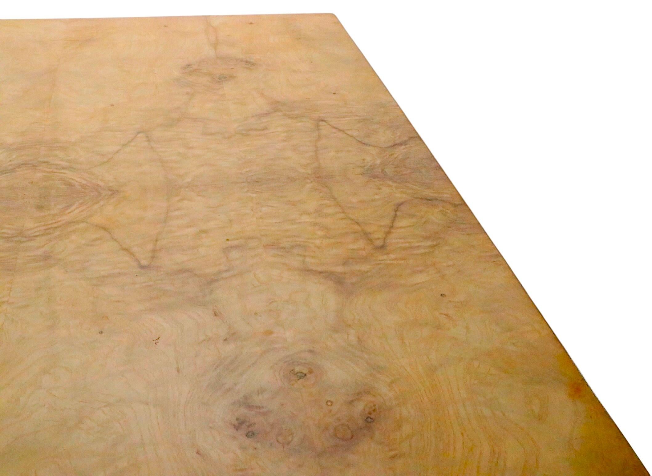 Hollywood Regency  Henredon Scene Two Burl Parsons Dining Table with Two Leaves For Sale 2