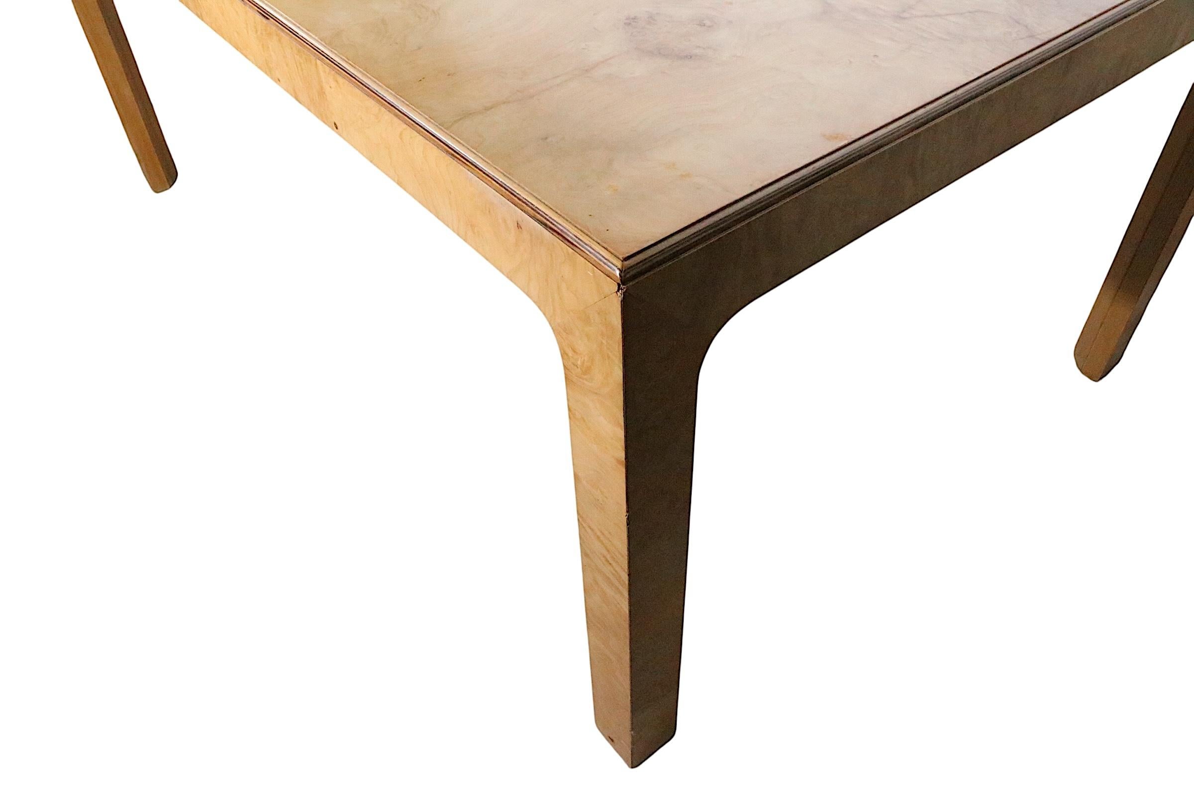 Hollywood Regency  Henredon Scene Two Burl Parsons Dining Table with Two Leaves For Sale 3