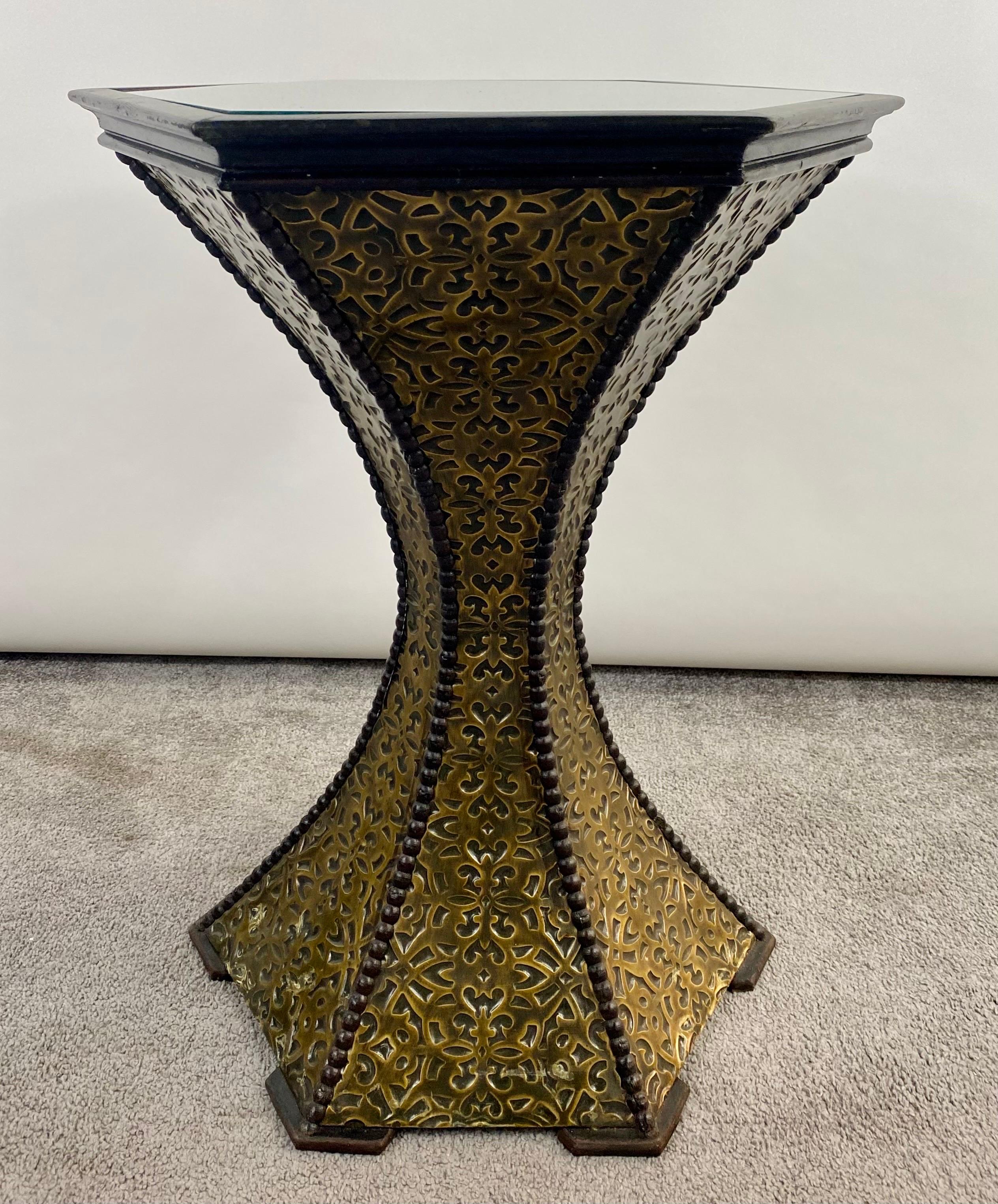 gold hexagon side table